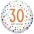 Luftballon aus Folie, Confetti Birthday 30, zum 30. Geburtstag, mit Helium