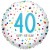 Luftballon aus Folie, Confetti Birthday 40, zum 40. Geburtstag, mit Helium