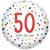 Luftballon aus Folie, Confetti Birthday 50, zum 50. Geburtstag, mit Helium