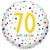 Luftballon aus Folie, Confetti Birthday 70, zum 70. Geburtstag, mit Helium