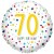 Luftballon aus Folie zum 70. Geburtstag, Confetti Birthday 70, ohne Helium