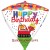 Diamondz Luftballon aus Folie mit Helium, Happy Birthday Baustelle