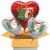 3 Luftballons zu Weihnachten mit Helium und Grußkarte, Das Einhorn und der Weihnachtsmann