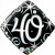 Luftballon aus Folie zum 40.Geburtstag, Birthday Elegant 40, ohne Helium