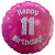 Luftballon aus Folie, Happy 11th Birthday Pink  zum 11. Geburtstag