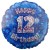 Luftballon aus Folie, Happy 12th Birthday Blue  zum 12. Geburtstag