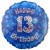 Luftballon aus Folie mit Helium, 13. Geburtstag, Blau, Junge