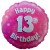 Luftballon aus Folie mit Helium, 13. Geburtstag, Pink, Mädchen