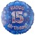 Luftballon aus Folie, Happy 15th Birthday Blue  zum 15. Geburtstag