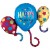 Happy Birthday, Cluster Folienballon mit Helium zum Geburtstag, Balloon Bash