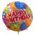 Happy Birthday Balloons, großer Folienballon, Rundballon, transparent, ohne Helium zum Geburtstag