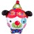 Happy Birthday Clown-Hund, Folienballon, Shape, ohne Helium zum Geburtstag