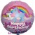 Happy Birthday Einhorn, holografischer Luftballon, Folienballon mit Ballongas