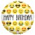Geburtstags-Luftballon Happy Birthday mit Emojis, ohne Helium