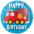 Happy Birthday Feuerwehrauto, Luftballon, Folienballon ohne Ballongas