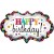 Happy Birthday Marquee Folienballon, Shape, ohne Helium zum Geburtstag