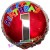 Happy Birthday Milestone 1, Luftballon aus Folie mit Helium zum 1. Geburtstag