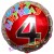 Happy Birthday Milestone 4, Luftballon aus Folie mit Helium zum 4. Geburtstag