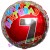 Luftballon aus Folie, Happy Birthday Milestone 7 zum 7. Geburtstag