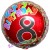 Luftballon aus Folie, Happy Birthday Milestone 8 zum 8. Geburtstag