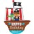 Happy Birthday, Piratenschiff Folienballon, mit Helium zum Geburtstag