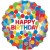 Happy Birthday Primary Rainbow, holografischer Folienballon, Jumbo, ohne Helium zum Geburtstag