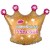 Happy Birthday Princess, goldene Krone, Folienballon mit Helium zum Geburtstag