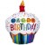 Happy Birthday Rainbow Cupcake, Folienballon mit Helium zum Geburtstag
