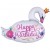 Schwan Happy Birthday, Folienballon mit Helium zum Geburtstag