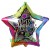 Geburtstags-Luftballon Happy Birthday Stern, bunt, inklusive Helium