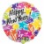 Silvester-Luftballon aus Folie, Happy New Year, Bright Stars, mit Helium-Ballongas gefüllt