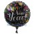 Silvester-Luftballon aus Folie, Happy New Year, Celebrate, holografisch, mit Helium-Ballongas gefüllt