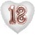 Luftballon Herz, Jumbo 3D, Rosegold und Weiß  zum 18. Geburtstag, Jumbo-Folienballon mit Ballongas