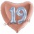 Herzluftballon Jumbo 3D, holografisch Silber und Rosegold  zum 19. Geburtstag, Jumbo-Folienballon mit Ballongas
