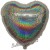 Holografischer Herzluftballon aus Folie, Silber