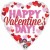 Happy Valentine's Day, Luftballon aus Folie mit Herzen zum Valentinstag, Ohne Helium/ Ballongas