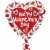 Happy Valentine's Day, holografischer Herzluftballon mit Rahmen aus Herzen, inklusive Helium