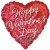 Happy Valentine's Day, Luftballon aus Folie mit Ornamenten zum Valentinstag, Ohne Helium/ Ballongas