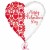 Happy Valentine's Day, Herzluftballon mit Herzornamenten, inklusive Helium