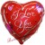 I Love You, roter Herzluftballon mit Herzchen, inklusive Helium