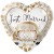 Just Married Auto Gold, Herzluftballon, Folienballon zur Hochzeit, inklusive Helium-Ballongas