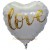 Love Gold Glimmer Herzballon, Folienballon ohne Helium-Ballongas