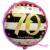 Luftballon aus Folie, Pink & Gold Milestone 70, zum 70. Geburtstag, mit Helium