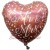 Mr & Mrs Rosegold, holografisches Herz mit Punkten, Folienballon ohne Helium-Ballongas