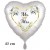 Mr. & Mrs. Golden Heart and Flowers. Herzluftballon, Folienballon zur Hochzeit, inklusive Helium-Ballongas