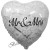 Mr & Mrs in Love, Herz mit Ornamenten, Folienballon ohne Helium-Ballongas