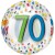 Luftballon Orbz, Happy Birthday Rainbow 70, Folienballon zum 70. Geburtstag, mit Helium