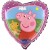 Luftballon Peppa Wutz und Teddy, Folienballon mit Ballongas