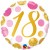 Luftballon aus Folie zum 18. Geburtstag, Pink & Gold Dots 18, ohne Helium