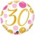 Luftballon aus Folie, Pink & Gold Dots 30, zum 30. Geburtstag, mit Helium
